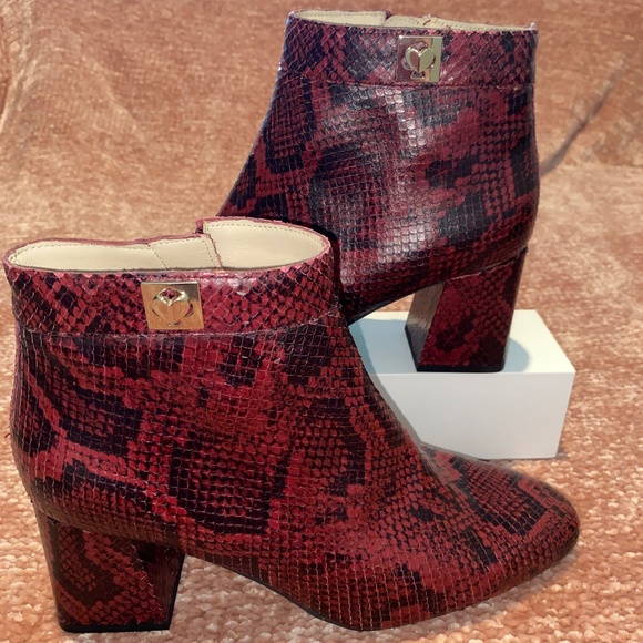 Kate Spade Adalyn Leather Snakeskin Embossed ankle boots - Picture 1 of 5